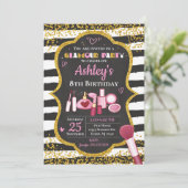 Makeup Birthday Einladung / Glamour Party (Stehend Vorderseite)