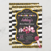 Makeup Birthday Einladung / Glamour Party (Vorne/Hinten)