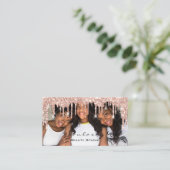 Makeup Blogger MUA Lashes Glitzer Tropfen Rose Fot Visitenkarte (Stehend Vorderseite)