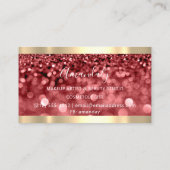 Makeup Blue Glitzer Burgundy Glam Nails Floral Visitenkarte (Rückseite)