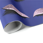 Makeup Blush Eyes Beauty Sapphire Blue Cobalt Geschenkpapier (Rolleneckpunkt)