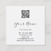 Makeup Boutique Pink Kiss Lips Lash QR Code Grau Quadratische Visitenkarte (Rückseite)