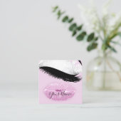 Makeup Boutique Pink Kiss Lips QR Code Quadratische Visitenkarte (Stehend Vorderseite)