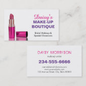 Makeup Boutique Salon Stilvoll rosa Lila Lipstick Visitenkarte (Vorne/Hinten)