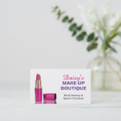 Makeup Boutique Salon Stilvoll rosa Lila Lipstick Visitenkarte (Stehend Vorderseite)