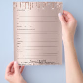 Makeup Bridal Consulting Form Rose Tropfen Glitzer Flyer (Hand)