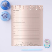 Makeup Bridal Consulting Form Rose Tropfen Glitzer Flyer (Einzeln)
