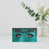 Makeup Brow Eyelash Extension QR Code Tropfen Aqua Visitenkarte (Stehend Vorderseite)