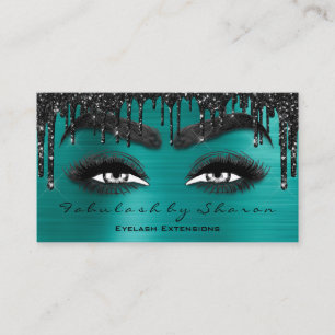 Makeup Brow Eyelash Extension QR Code Tropfen Aqua Visitenkarte