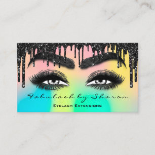 Makeup Brow Eyelash Extension QR Code Tropfen Holo Visitenkarte