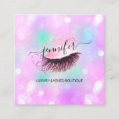 Makeup Brows Eyelash QR Code Logo Schönheit Studio Quadratische Visitenkarte (Vorderseite)