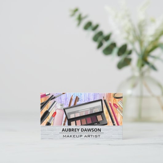 Makeup Brushes | Backstein Visitenkarte (Stehend Vorderseite)