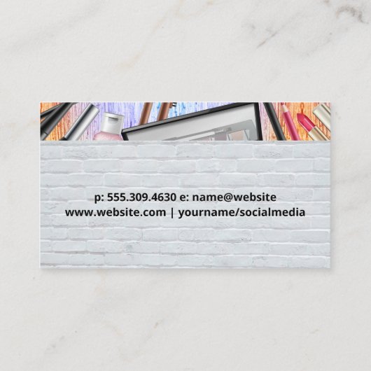 Makeup Brushes | Backstein Visitenkarte (Rückseite)