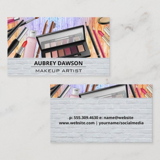 Makeup Brushes | Backstein Visitenkarte (Vorne/Hinten)