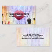 Makeup Brushes | Farbige Textur | Lipstick Kiss Visitenkarte (Vorne/Hinten)