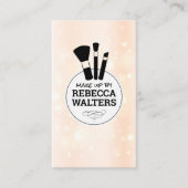 Makeup Brushes | Funkelnd Hintergrund Visitenkarte (Vorderseite)