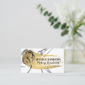 Makeup Brushes | Gold | Frau Beauty Visitenkarte (Stehend Vorderseite)