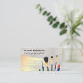 Makeup Brushes | Hintergrundinformationen zu Gold Visitenkarte (Stehend Vorderseite)