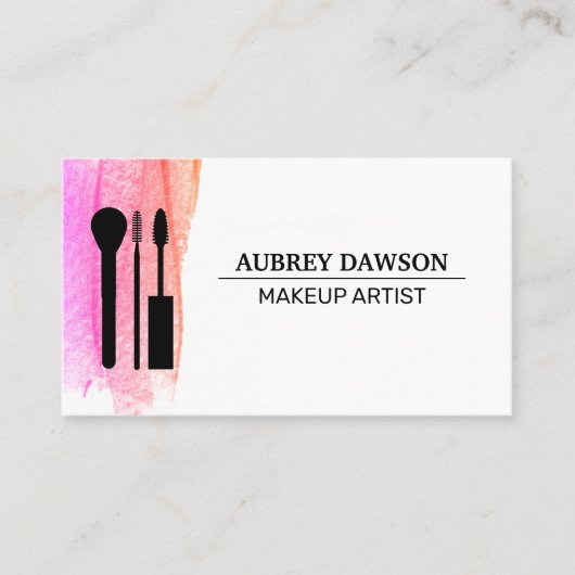 Makeup Brushes Icon Business Card Visitenkarte (Vorderseite)