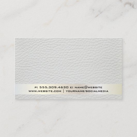 Makeup Brushes | Leather White Gold Trial Visitenkarte (Rückseite)