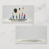 Makeup Brushes | Leather White Gold Trial Visitenkarte (Vorne/Hinten)