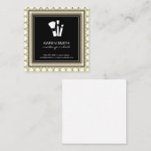 Makeup Brushes | Makeup Artist | Grenze Quadratische Visitenkarte (Vorne/Hinten)