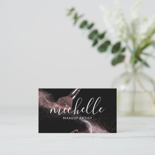 Makeup Brushes | Marmor Visitenkarte (Stehend Vorderseite)