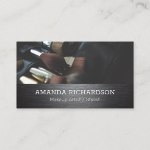 Makeup Brushes   Metallsilber gebürstet Visitenkarte