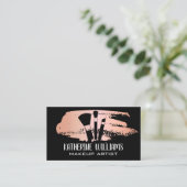 Makeup Brushes | Rose Gold Metallic Brush Stroke Visitenkarte (Stehend Vorderseite)