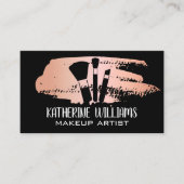 Makeup Brushes | Rose Gold Metallic Brush Stroke Visitenkarte (Vorderseite)