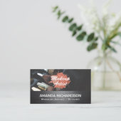 Makeup Brushes | Schönheit Visitenkarte (Stehend Vorderseite)