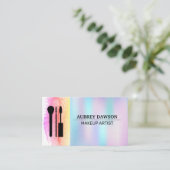 Makeup Brushes Symbol für eine holografische Farbg Visitenkarte (Stehend Vorderseite)