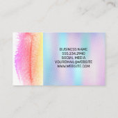 Makeup Brushes Symbol für eine holografische Farbg Visitenkarte (Rückseite)