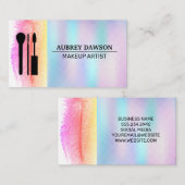 Makeup Brushes Symbol für eine holografische Farbg Visitenkarte (Vorne/Hinten)