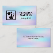 Makeup Brushes-Symbol | Pastel Gradient Treuekarte (Vorne/Hinten)