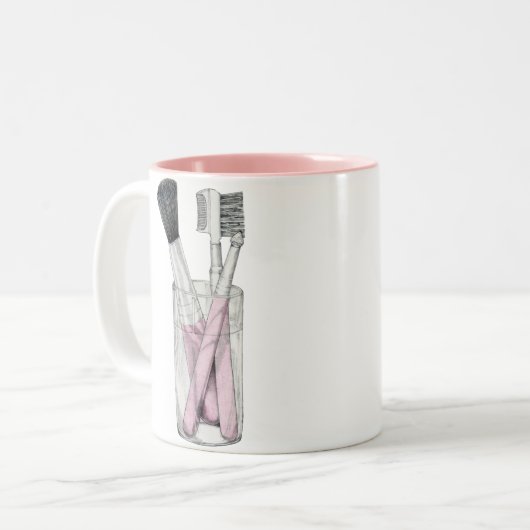 Makeup Brushs-Tasse Zweifarbige Tasse (Vorderseite Links)