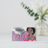 Makeup Business Card American Zebra PS Visitenkarte (Stehend Vorderseite)