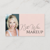 Makeup Business Card, Pink & Black Visitenkarte (Vorderseite)