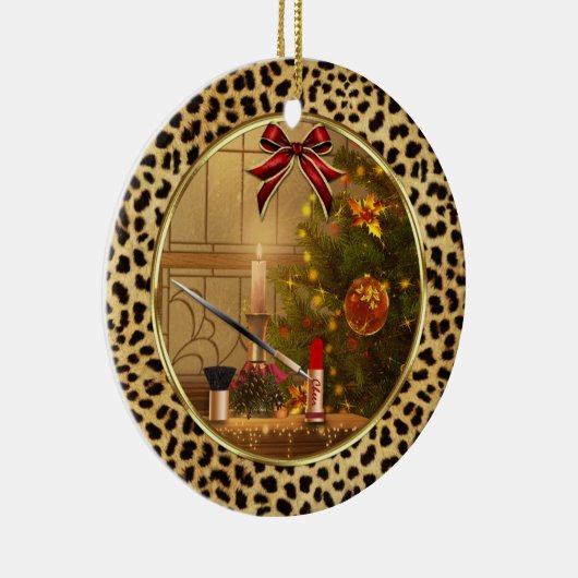 Makeup Cheetah Animal Print Ornament (Rechts)