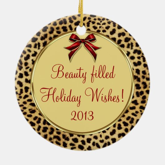 Makeup Cheetah Animal Print Ornament (Hinten)