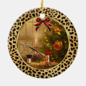 Makeup Cheetah Print Round Ornament (Hinten)