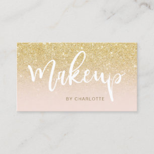 Makeup chic gold Glitzer blush ombre rosa Drehbuch Visitenkarte