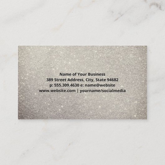 Makeup Compact | Hintergrund des Glitzer Visitenkarte (Rückseite)