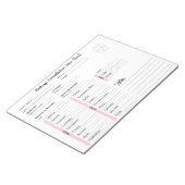 Makeup Consulting steht in einem weißen und rosa D Notizblock (angewinkelt)