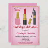 Makeup Cosmetic Birthday Einladung Schönheit Welln (Vorne/Hinten)