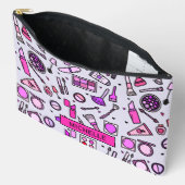 Makeup Cosmetics Illustration Muster Personalisier Zubehörtasche (Offen)