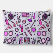 Makeup Cosmetics Illustration Muster Personalisier Zubehörtasche (Rückseite)