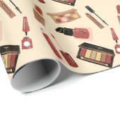 Makeup Cosmetics-Muster Kosmetologie Geschenkpapier (Rolleneckpunkt)