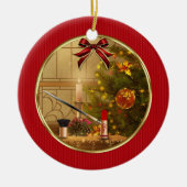 Makeup Cosmetics Roter Weihnachtsfeiertag Ornament (Vorne)