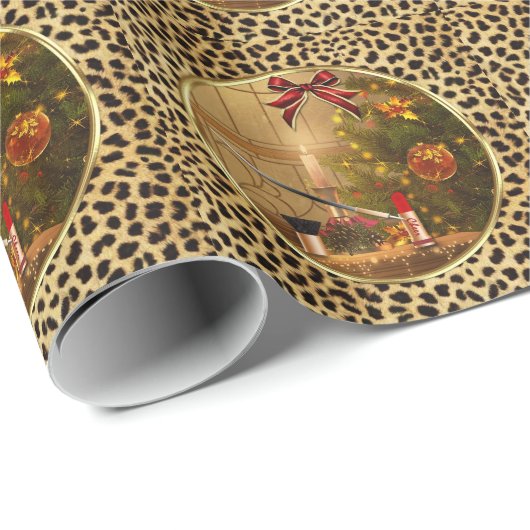 Makeup Cosmetics Weihnachtswrapping Papier Geschenkpapier (Rolleneckpunkt)